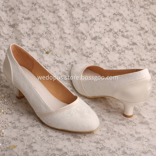 Beige Heels for Women Ivory Lace